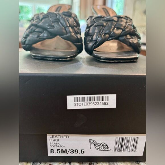 BCBGMAXAZRIA BARBA Black Woven Leather Sandals 8.5 - Picture 16 of 16